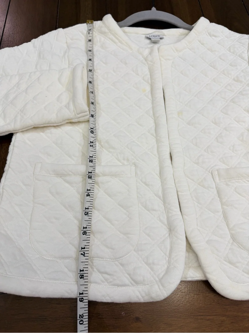J.Crew Factory Quilted Lady Jacket Ivory Cream Open Front Textured Womens XS